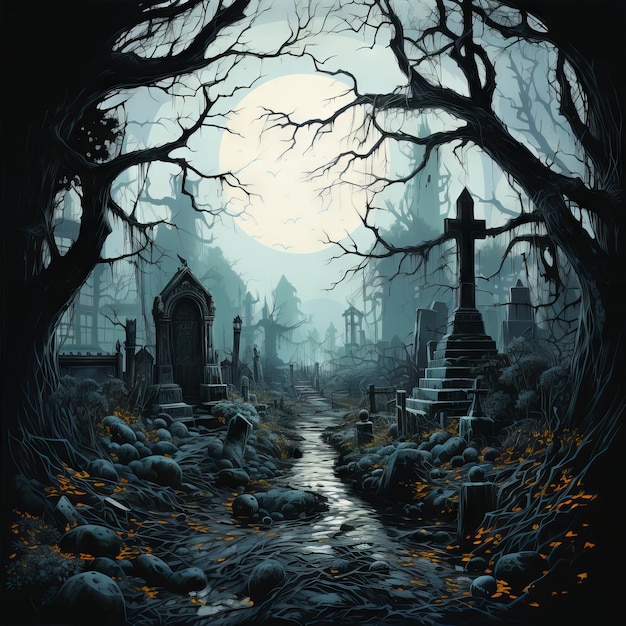 Diseño de arte de ilustración de Halloween