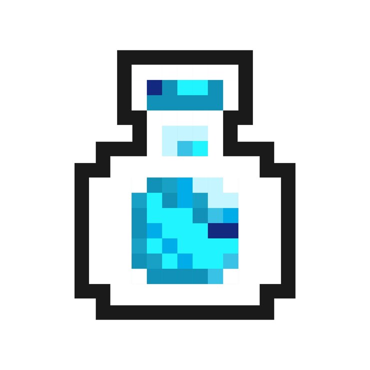 Foto diseño de arte de píxeles de poción azul para activos de juego