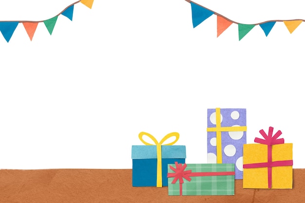 Diseño de artesanía de papel de borde de cumpleaños Png en fondo transparente
