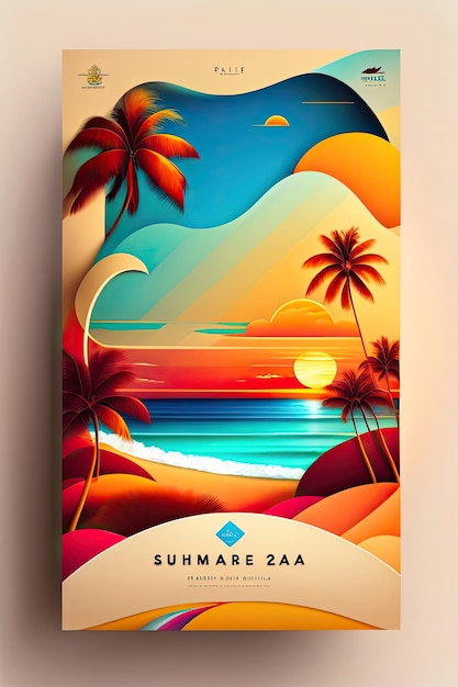 Diseño artístico de carteles de verano.