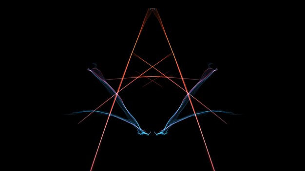 Diseño artístico multicolor sobre fondo negro