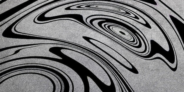 Diseño artístico de remolino plateado, brillos plateados, líneas negras, estilo moderno