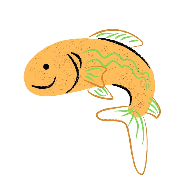 Diseño artístico vectorial de ilustraciones de peces dorados