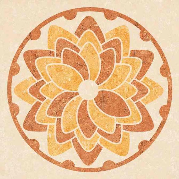 Diseño de azulejos florales naranja y beige
