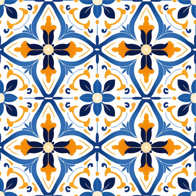 Diseño de azulejos de patrón mediterráneo