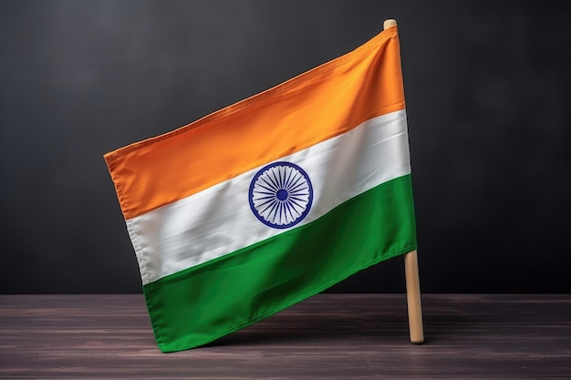 Diseño de bandera abstracta de color verde azulado y azafrán kesari Día de la independencia de India Generativo ai