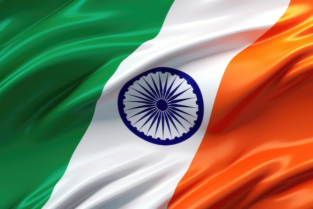 Diseño de bandera abstracta de color verde azulado y azafrán kesari Día de la independencia de India Generativo ai