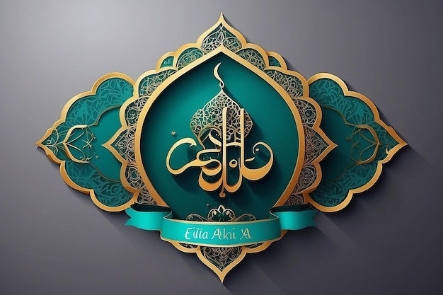 Foto diseño de bandera de eid al adha fondo islámico y árabe para el festival de la comunidad musulmana festa musulmana
