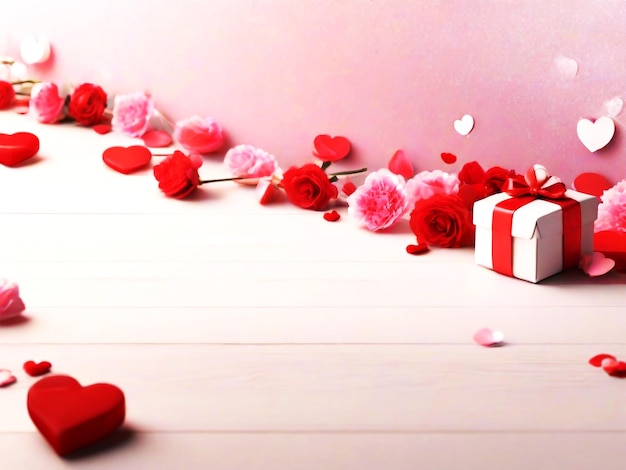 El diseño de la bandera de fondo del día de San Valentín de la mejor calidad imagen hiper realista con el corazón regalo de amor