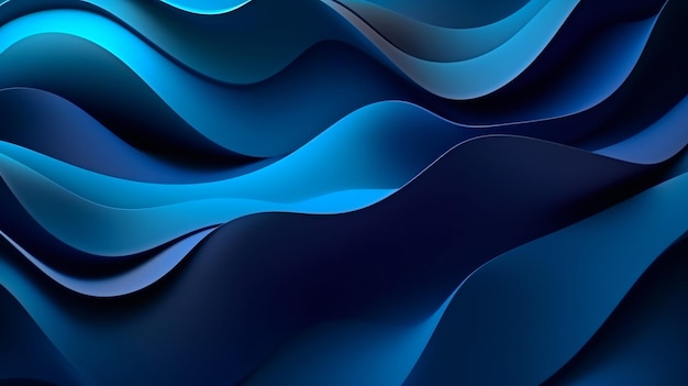 diseño de banner abstracto de ondas de papel azul oscuro elegante