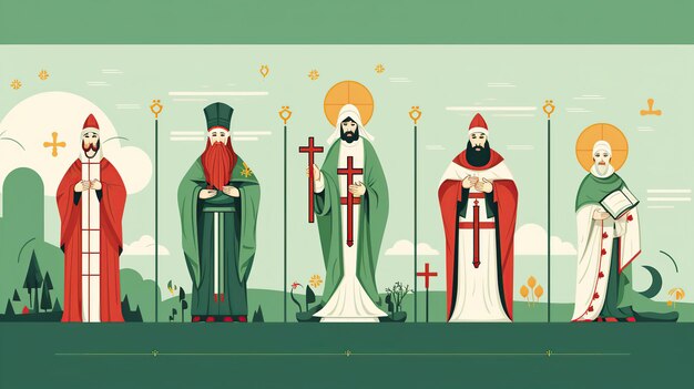 Diseño de banner para el Día de San Patricio a todo color Ilustración plana