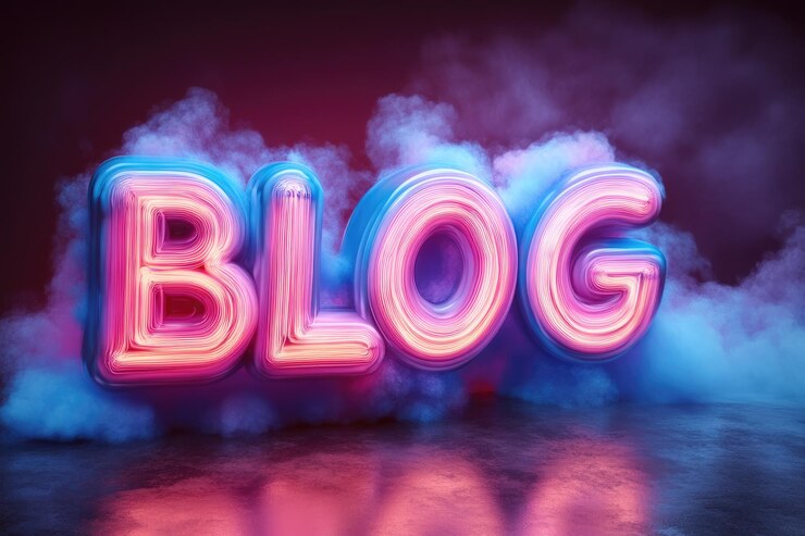 Foto diseño de banner llamativo con la palabra blog ideal para mostrar contenido que atraiga la atención de los lectores con colores y tipografía moderna para una visibilidad en línea efectiva