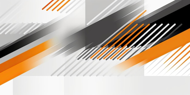 diseño de banner de semitono estilo tiras geométricas para corporativo negro naranja gris y blanco