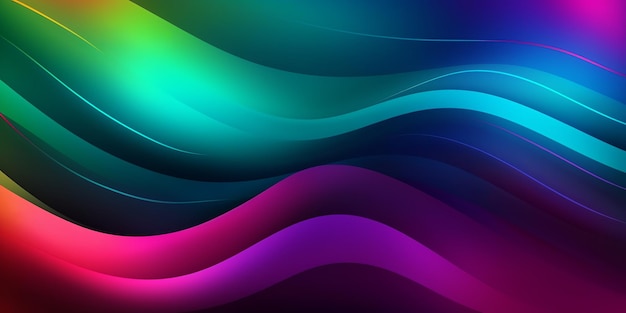 Diseño de banner sobre fondo colorido Plantilla de estilo vibrante Telón de fondo de textura Ilustración moderna Fondo iridiscente Plantilla de neón brillante colorido Patrón de arco iris degradado