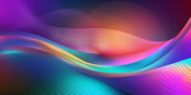 Diseño de banner sobre fondo colorido Plantilla de estilo vibrante Telón de fondo de textura Ilustración moderna Fondo iridiscente Plantilla de neón brillante colorido Patrón de arco iris degradado