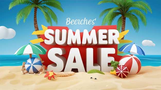 Diseño de banner vectorial de tiempo de verano elementos de playa coloridos en fondo blanco