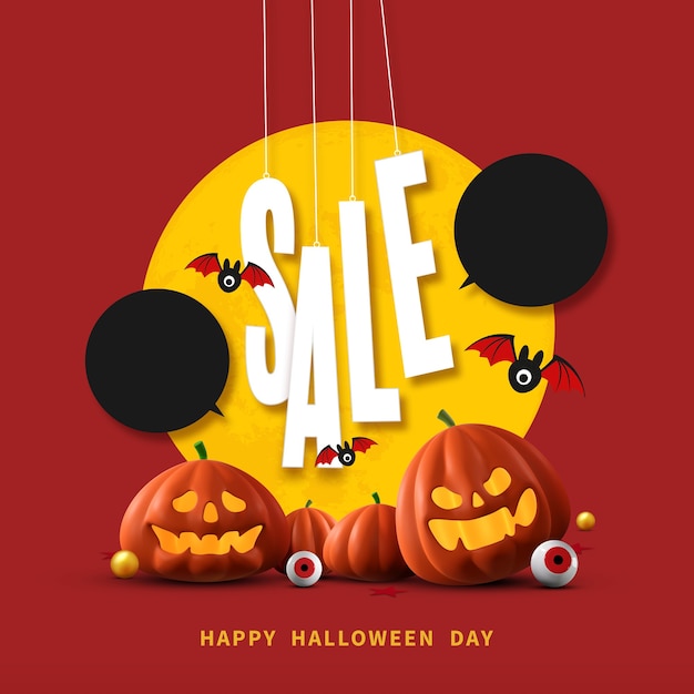 Foto diseño de banner de venta de halloween