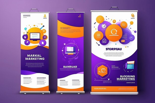 Diseño de banners de marketing digital, carteles, folletos, diseño de banners, agencia de marketing digital y estilo corporativo