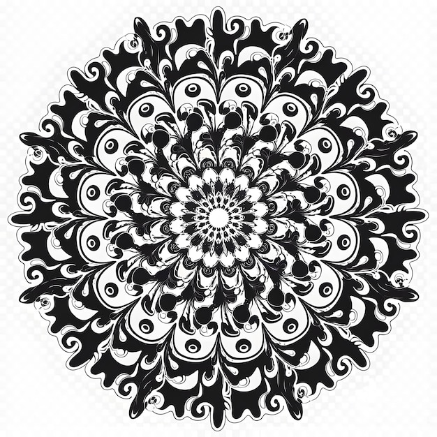 un diseño en blanco y negro de un mandala
