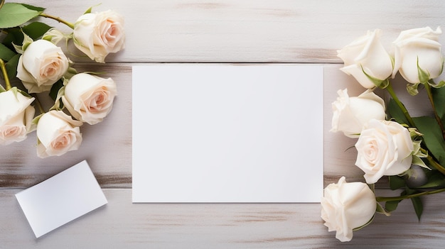 Foto diseño en blanco papel blanco para regalo nombre escrito con diseño de flores