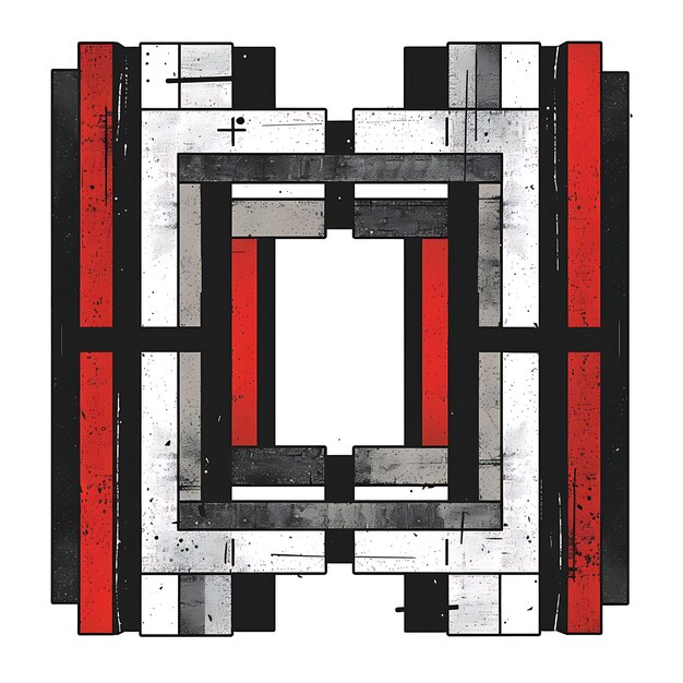 Foto diseño de bloques de hormigón con bordes lineales que muestran decoraciones antiguas primitivas tribales fa