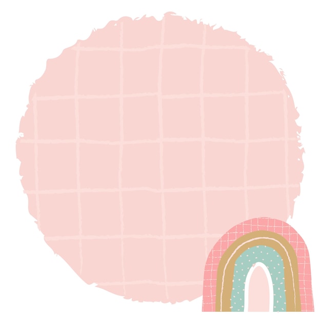 El diseño del borde del arco iris del clipart del marco PNG de la insignia linda