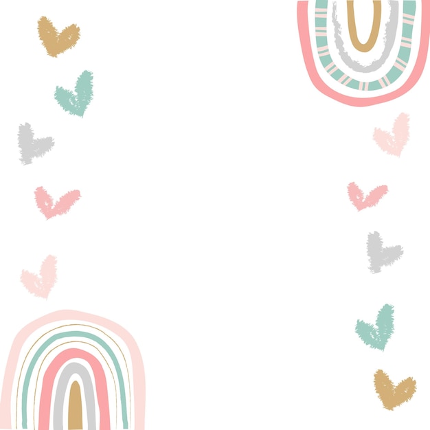 El diseño del borde del arco iris de PNG clipart doodle