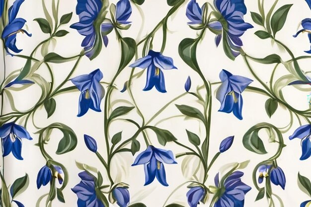 Diseño de bufanda de motivo Bluebell Inspiración por el patrón floral