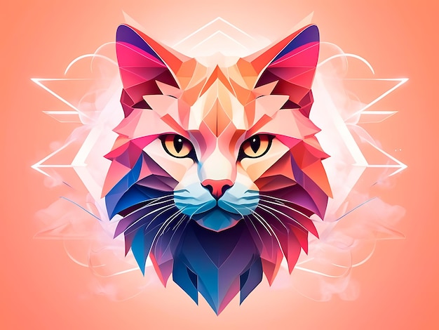 Diseño de cabeza de gato para el diseño de la camiseta del logotipo