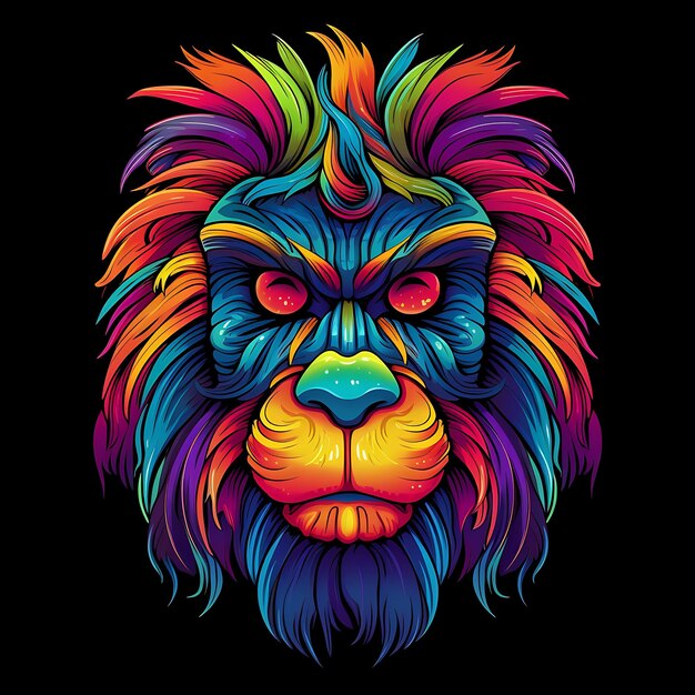 diseño de cabeza de orangután de colores