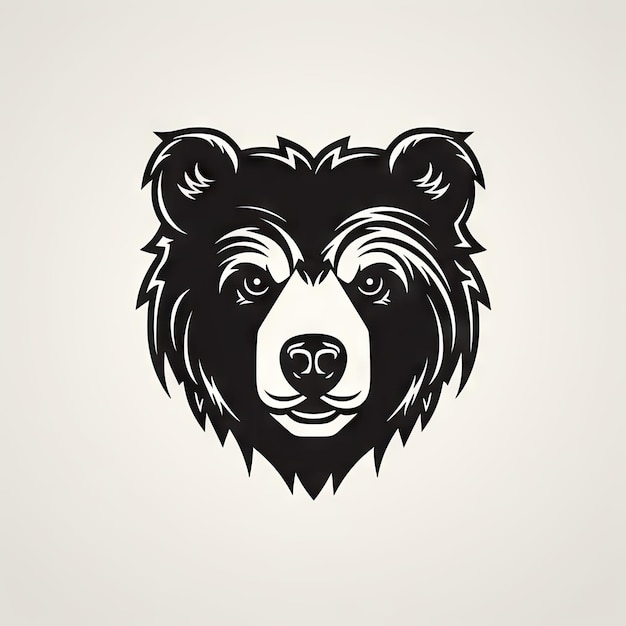 Diseño de cabeza de oso de fondo blanco para logotipos y marcas