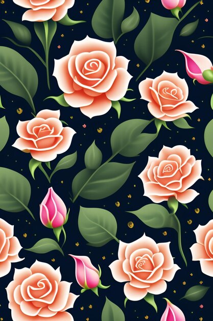 diseño de caja de crema ilustración vectorial realista detallado 8k patrón floral rosa magnolia