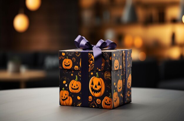 Foto diseño de cajas de regalos de lujo para halloween