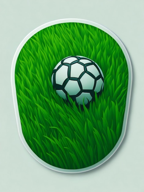 Foto un diseño de calcomanía dinámico que captura la esencia del fútbol y el césped.