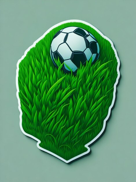 Un diseño de calcomanía dinámico que captura la esencia del fútbol y el césped.