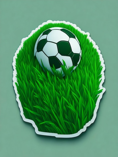 Un diseño de calcomanía dinámico que captura la esencia del fútbol y el césped.