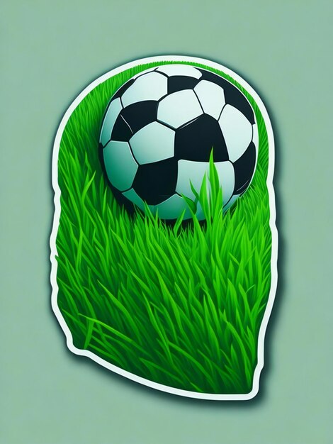 Un diseño de calcomanía dinámico que captura la esencia del fútbol y el césped.