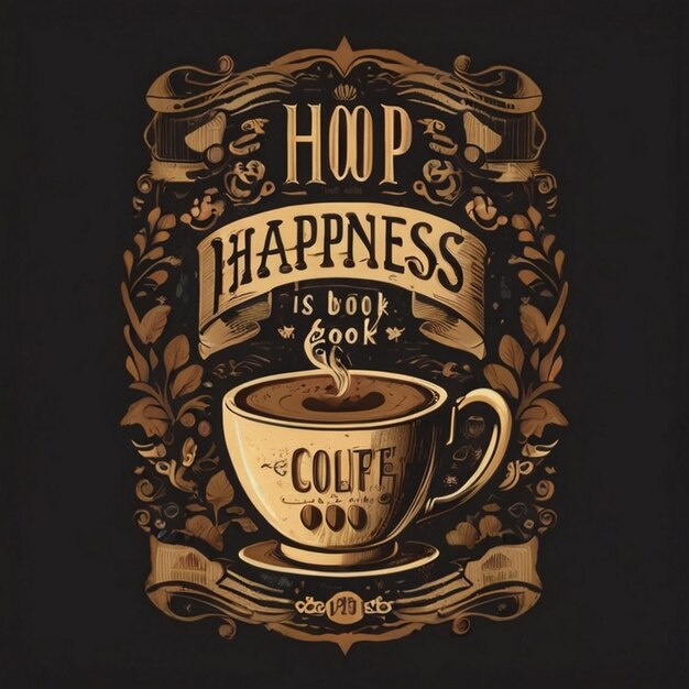 Diseño de camiseta de café con cinta de tipografía para el día internacional del café