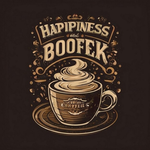 Diseño de camiseta de café con cinta de tipografía para el día internacional del café
