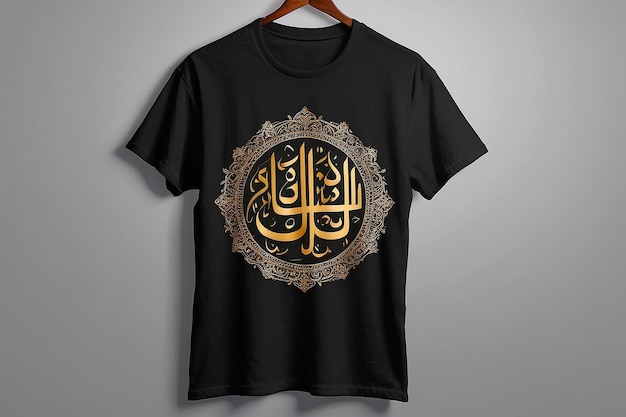 Diseño de camiseta de caligrafía árabe de Romadan Mubarak