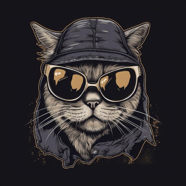 Diseño de camiseta Cool Cat