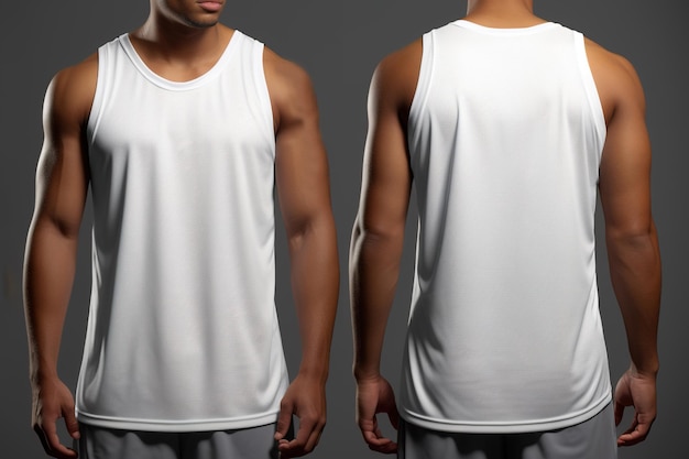 Foto diseño de camiseta deportiva sin mangas para maqueta de diseño