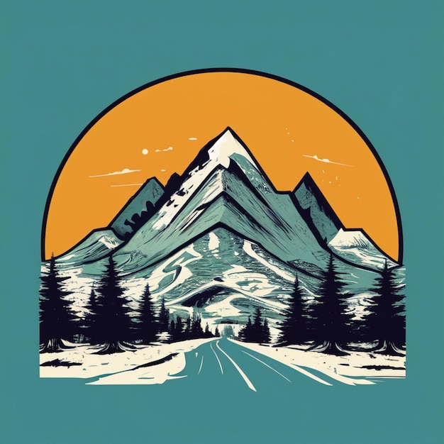 Foto diseño de camiseta escena de montaña