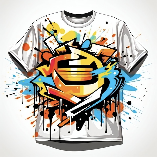 diseño de camiseta de estilo graffiti con fondo blanco