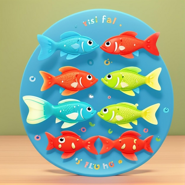 El diseño de la camiseta Fish 2D Flat Illustration Just Keep Swimming