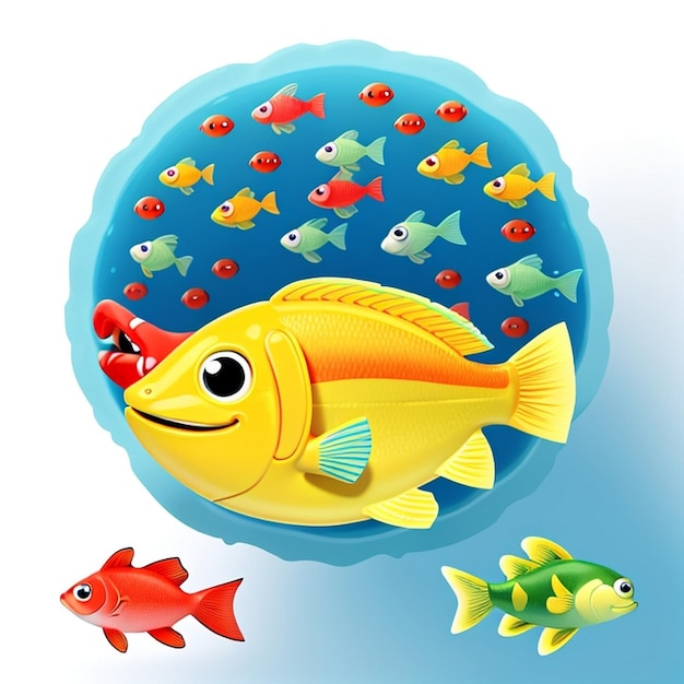 El diseño de la camiseta Fish 2D Flat Illustration Just Keep Swimming