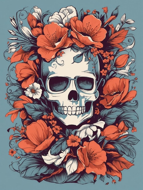 Diseño de camiseta floral