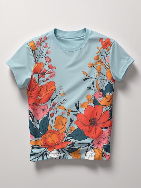 Diseño de camiseta floral