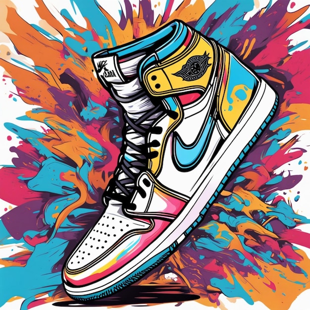 Foto diseño de camiseta genial para jordan 1 zapatilla