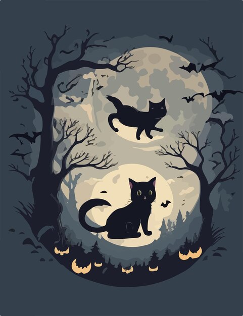 Diseño de camiseta de Halloween para gatos